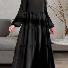 Ruched Lantern Sleeve Maxi Dress Women's Clothing