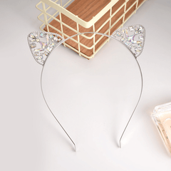Rhinestone Cat Ears Headband for Women Party Costume