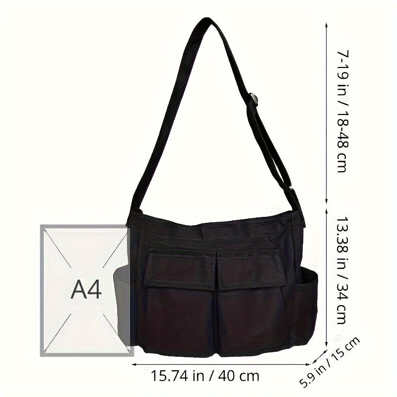 Canvas Crossbody Bag Casual Travel Daily Shoulder Messenger Bag