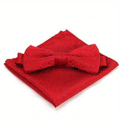 Polyester Formal Men's Bow Tie Handkerchief Set