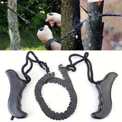 Pocket Survival Chainsaw Manual Rope Saw for Wood Cutting Outdoor Hiking Camping
