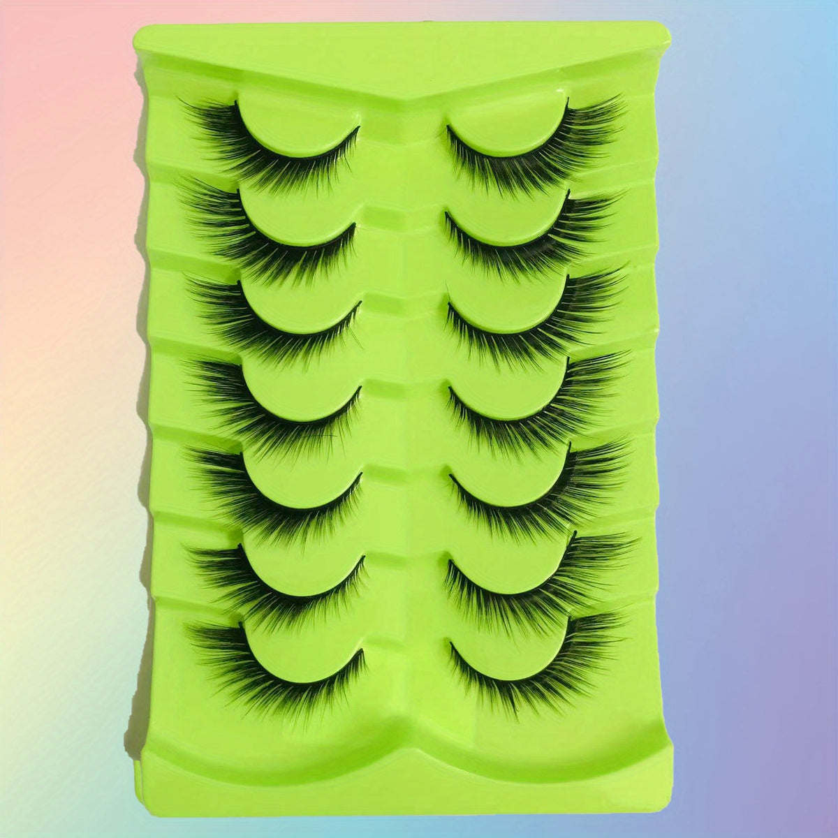 7 Pairs 3D False Eyelashes Cat Eye Lashes Natural Thick Short Long Lengthening