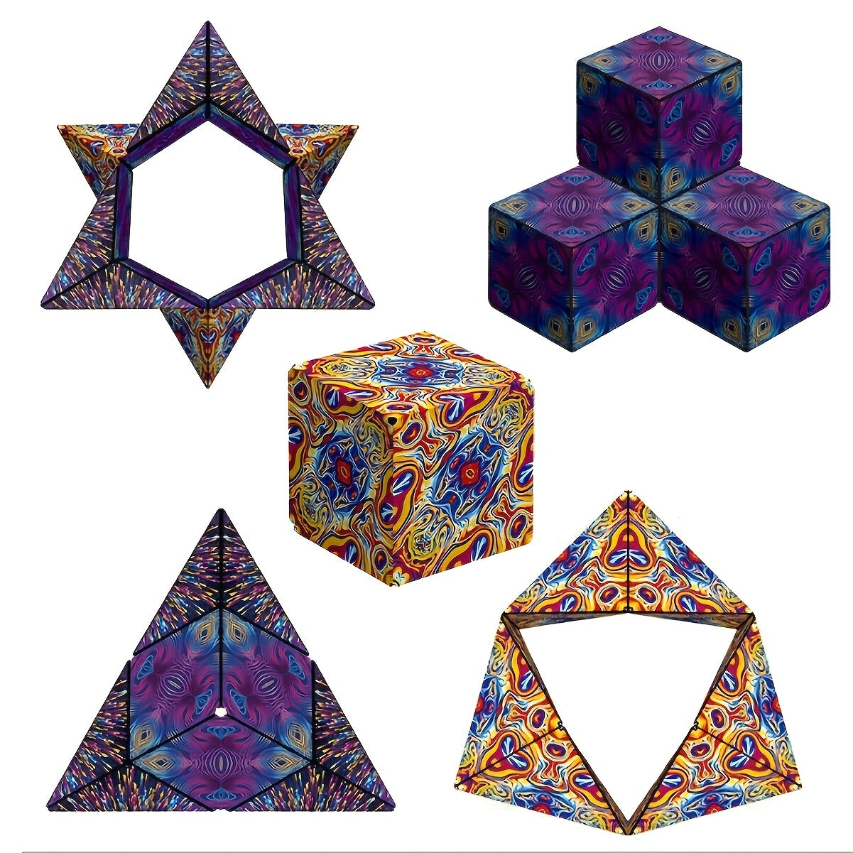 3D Magic Cube Fidget Toy 36 Magnets 70+ Shapes