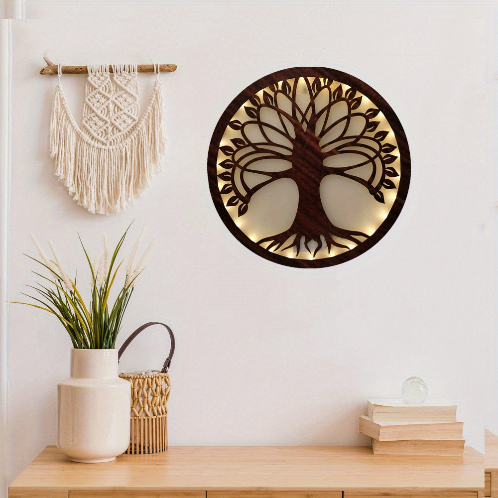 LED Wooden Carving Lamp Retro Hanging Home Decoration