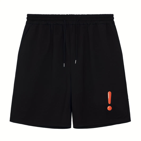 Men's Exclaimation Print Workout Shorts Active Slightly Stretch