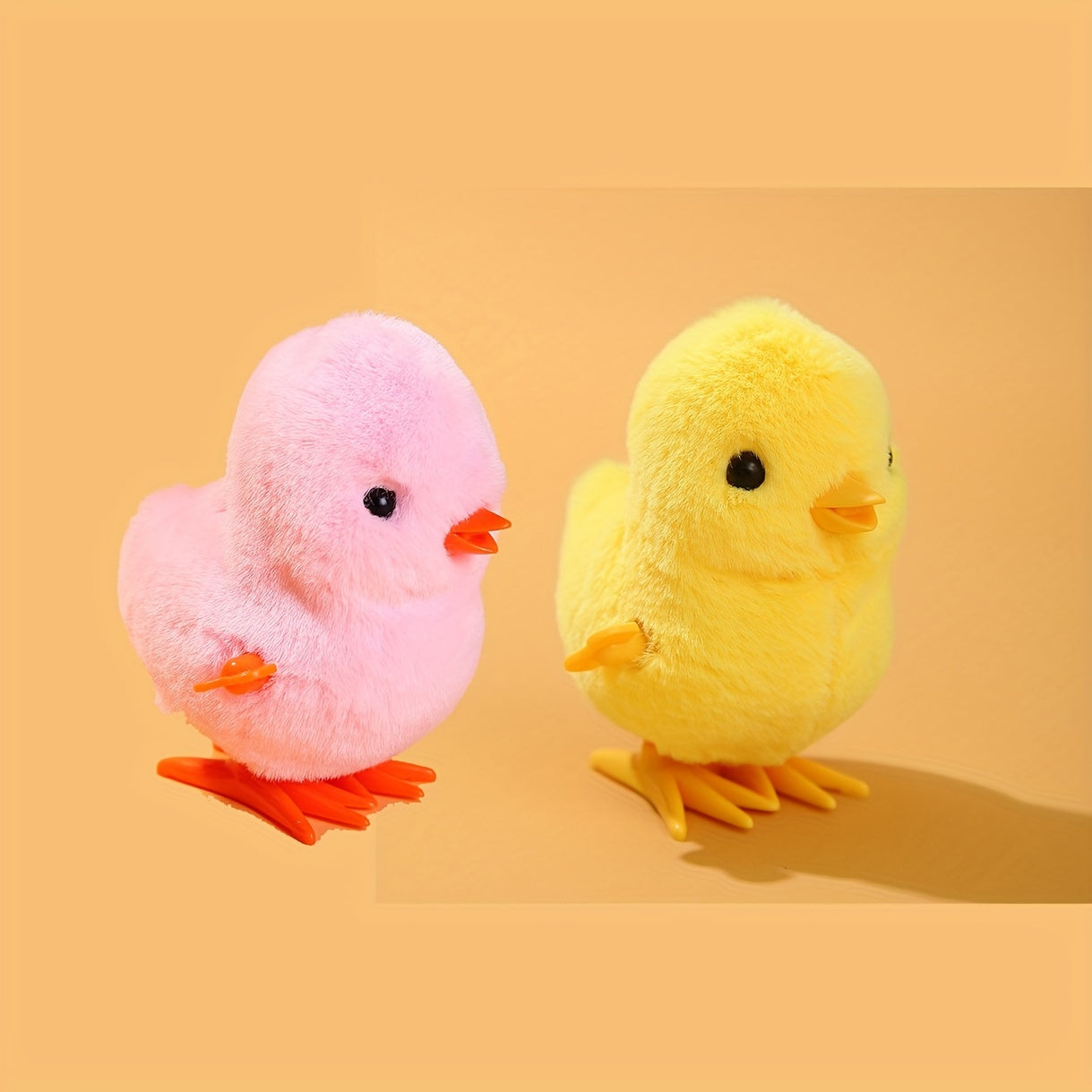 2pcs Jumping Chicken Wind Up Toys Plush Chick Easter Basket Stuffers