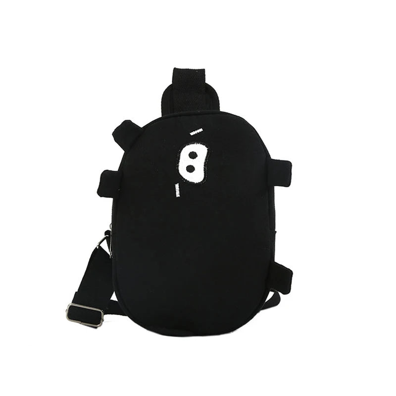 6PCS Canvas Pig Mini Waist Bag for Young Girls Pink