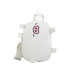 6PCS Canvas Pig Mini Waist Bag for Young Girls Pink