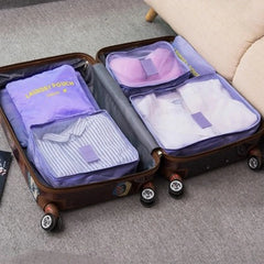 6Pcs/set Waterproof Travel Organizer Bags Clothes Packing Accessories