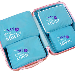 6SETS Double Zipper Waterproof Travel Bag Packing Cube Organizer