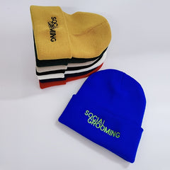 Letter Embroidered Knitted Hat Brimless Unisex Cap