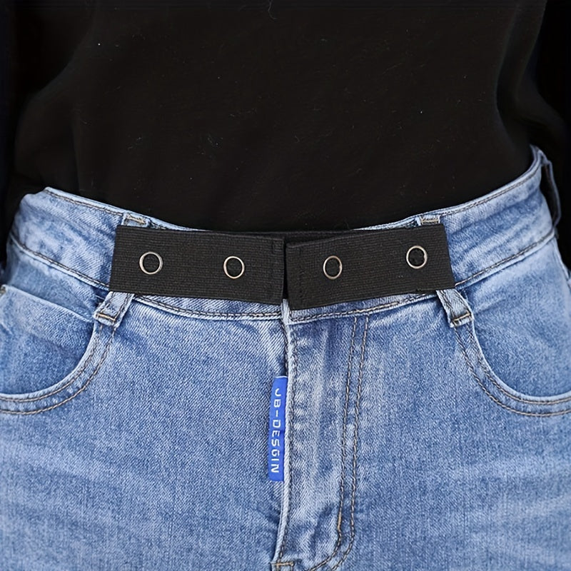 Women's Elastic No Buckle Belt Solid Casual Invisible Jeans Belt Stretch