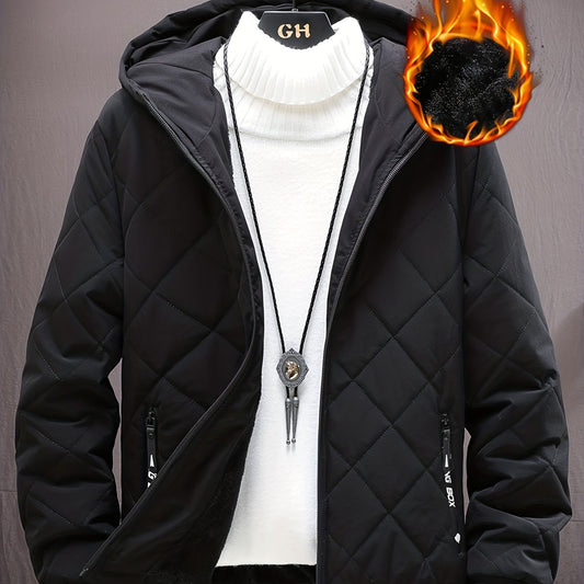 Men's Winter Hooded Coat Thick Warm Zip Up Jacket