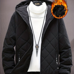 Men's Winter Hooded Coat Thick Warm Zip Up Jacket