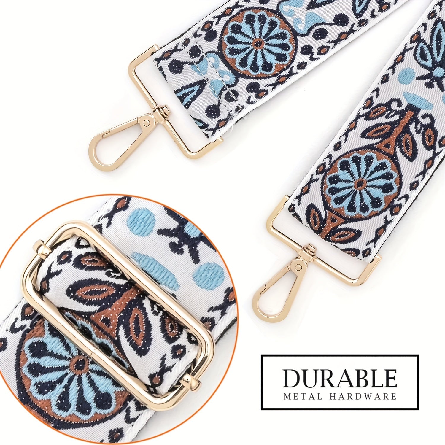 Embroidered Shoulder Strap Replacement Handbag Adjustable Wide Shoulder Strap