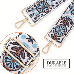 Embroidered Shoulder Strap Replacement Handbag Adjustable Wide Shoulder Strap