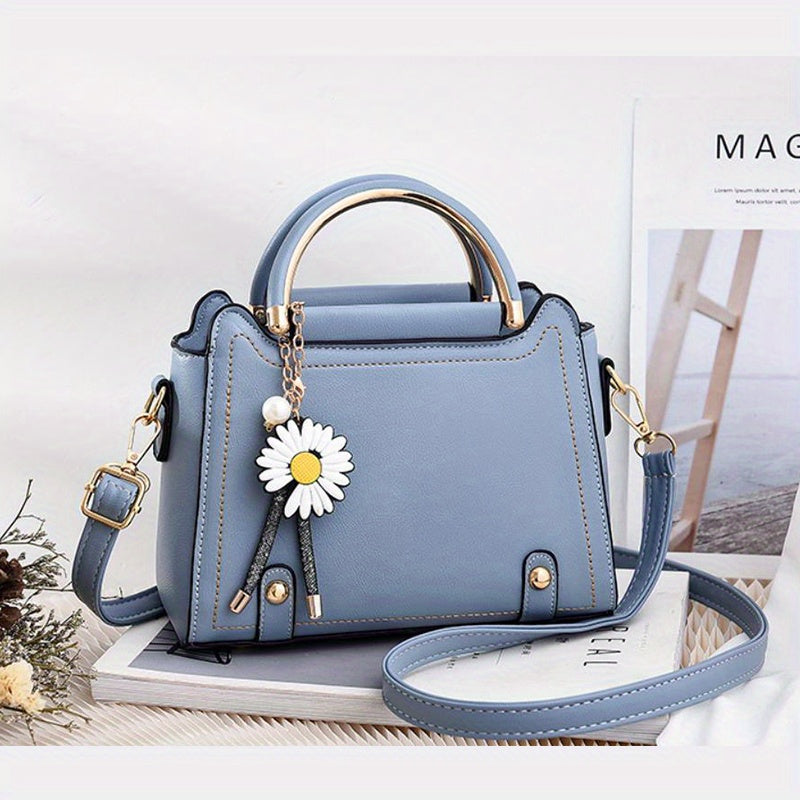Solid Crossbody Bag Top Handle Satchel Purse