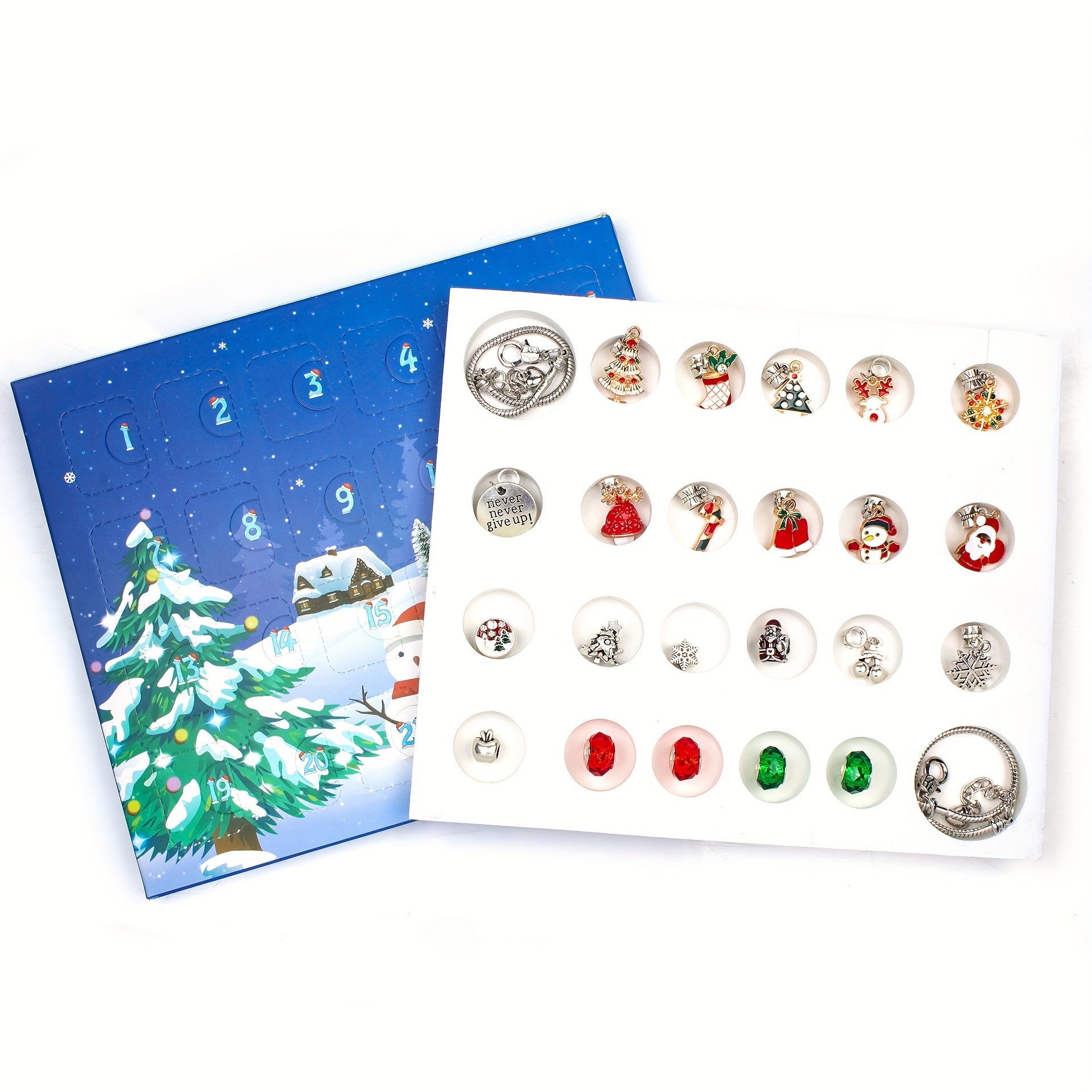 Xmas Bracelet Advent Calendar for Girls, DIY Jewelry Making Kit Gift