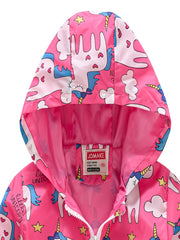 Girls Unicorn Print Hooded Jacket for Winter