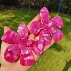 Exaggerated Flower Dangle Earrings Resin Jewelry Female Gift