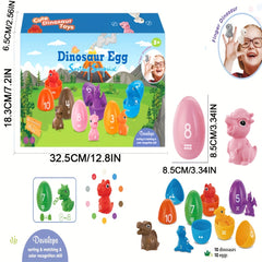 Set of 10 Dino Eggs & Dinosaurs - Easter Basket Stuffer for Kids 3+
