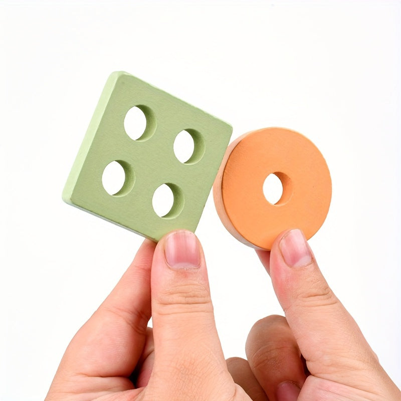 Wooden Geometric Shape Puzzle Toy Set for 18 Months