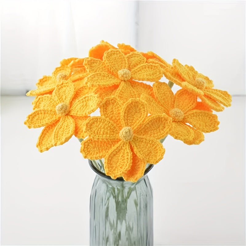 Crochet Knitted Flower Forever Mothers Valentines Teachers Decor