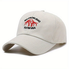 Coconut Tree Embroidered Sunblock Hat Couple Cap