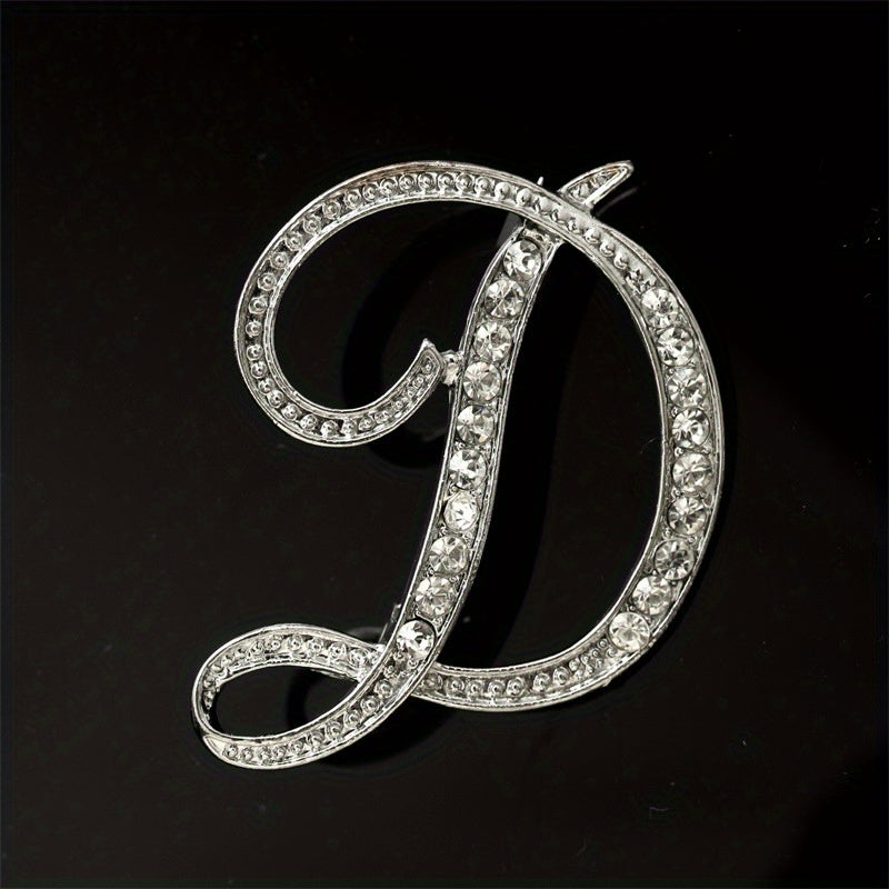 26 Alphabet Brooch Pins Inlaid Diamond Chest Badges Collar Pins & Buckles