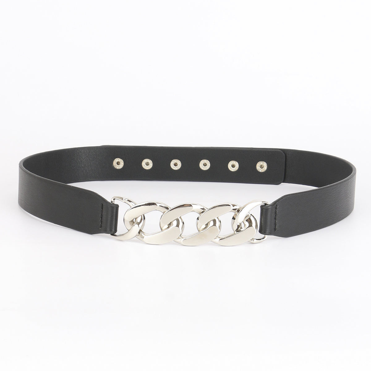 Chain Buckle Ladies Belt Women Skinny Waist Belt with Golden Metal Chain