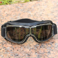 Vintage PU Leather Goggles Windproof Motorcycle Goggles