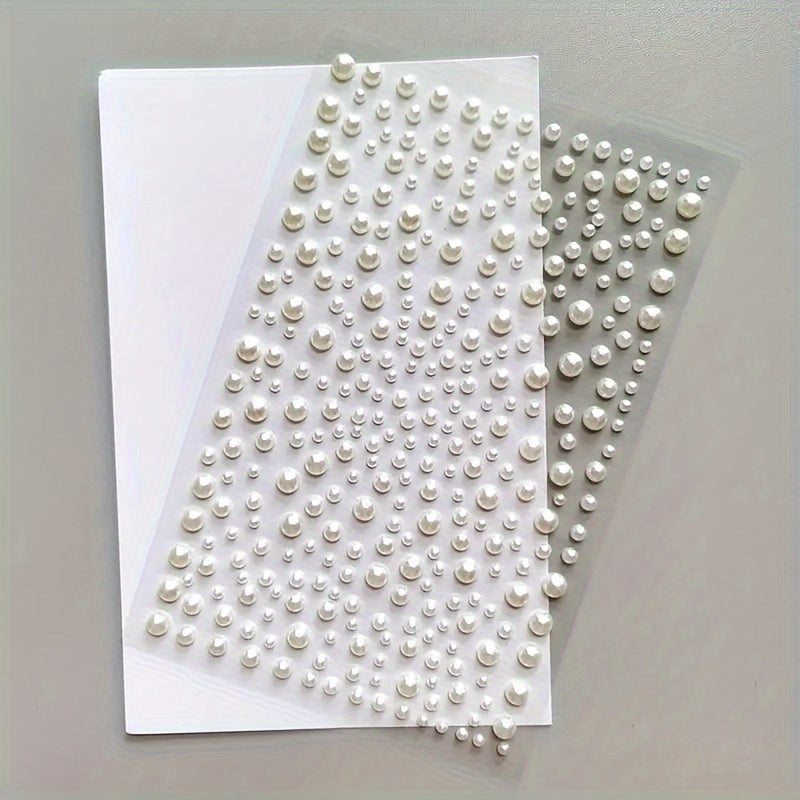 325pcs Adhesive Pearl Stickers for DIY Crafts Makeup Nail Scrapbook Decor