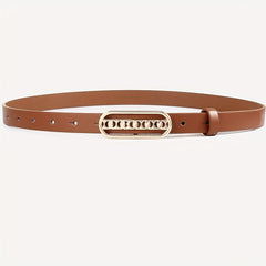 Oval Buckle Belt Set Classic Solid PU Leather Waist Belt Casual Jeans Pants Belt