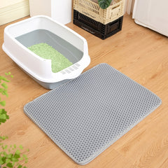 Double Layer Cat Litter Mat Traps Litter Easy To Clean