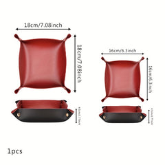 PU Leather Storage Dish Plate Foldable Storage Tray