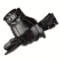 Winter Warm PU Leather Gloves for Cycling Skiing