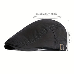 Flat Cotton Adjustable Newsboy Hat Breathable for Men Women