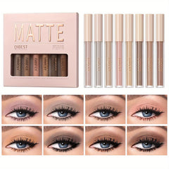 Waterproof Liquid Eyeshadow Set with Primer - Long-Lasting Eye Brightener