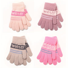 Winter Letter Style Cold-proof Girl's Finger Gloves