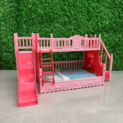 Dollhouse Mini Double Slide Bed Home Decor Play Princess Room Graduation Gift