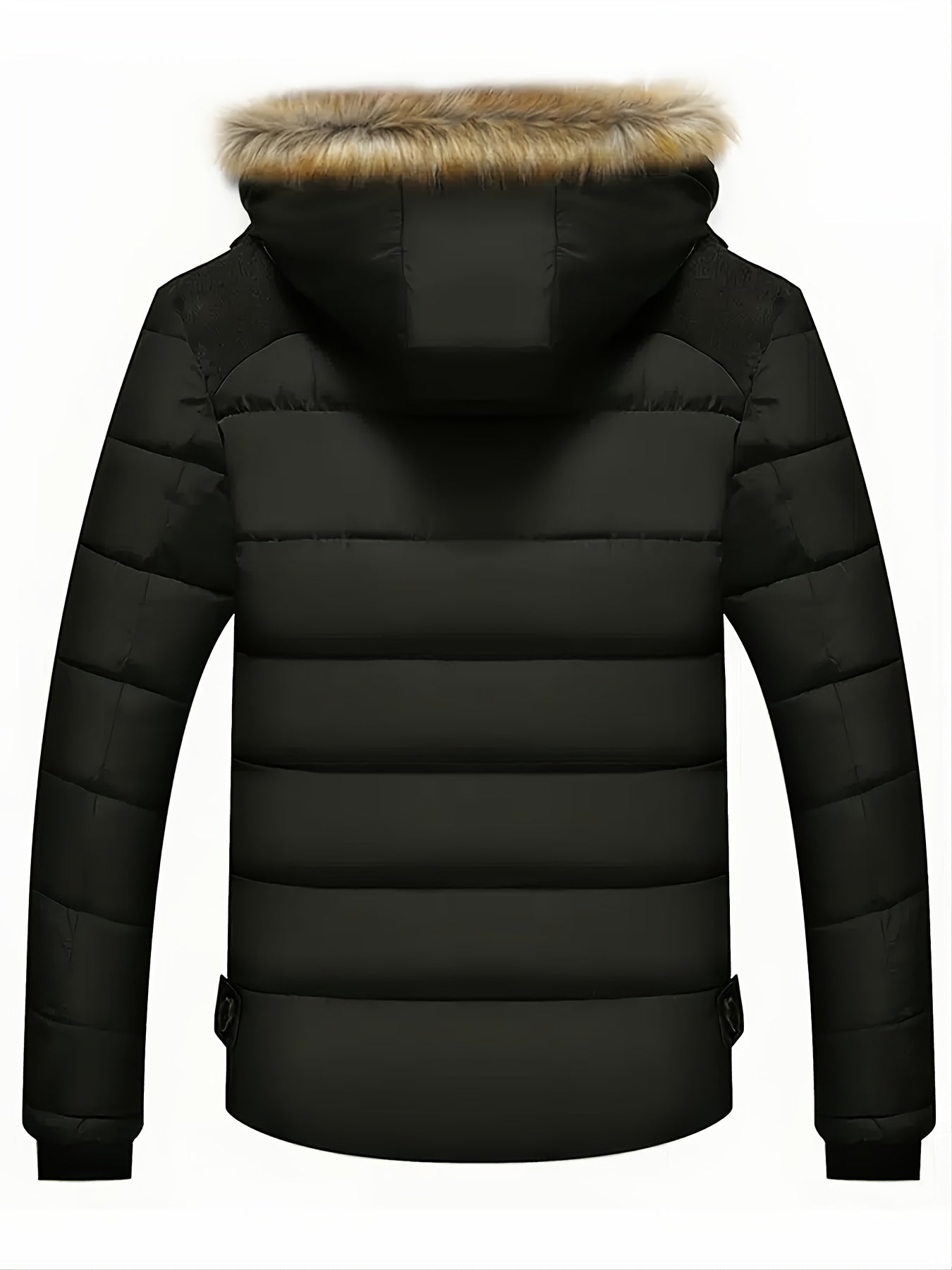 Men's Casual Cotton Padded Jacket with Removable Hood