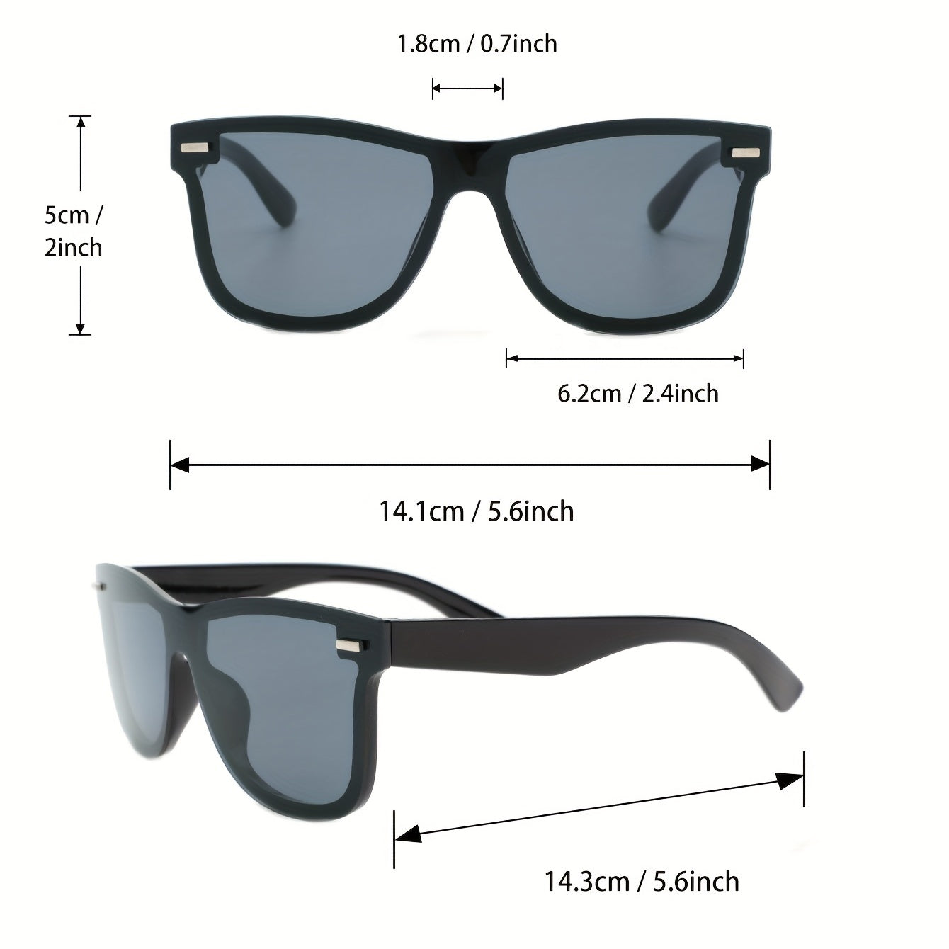 Rivet Square Sunglasses UV400 Anti Glare Glasses