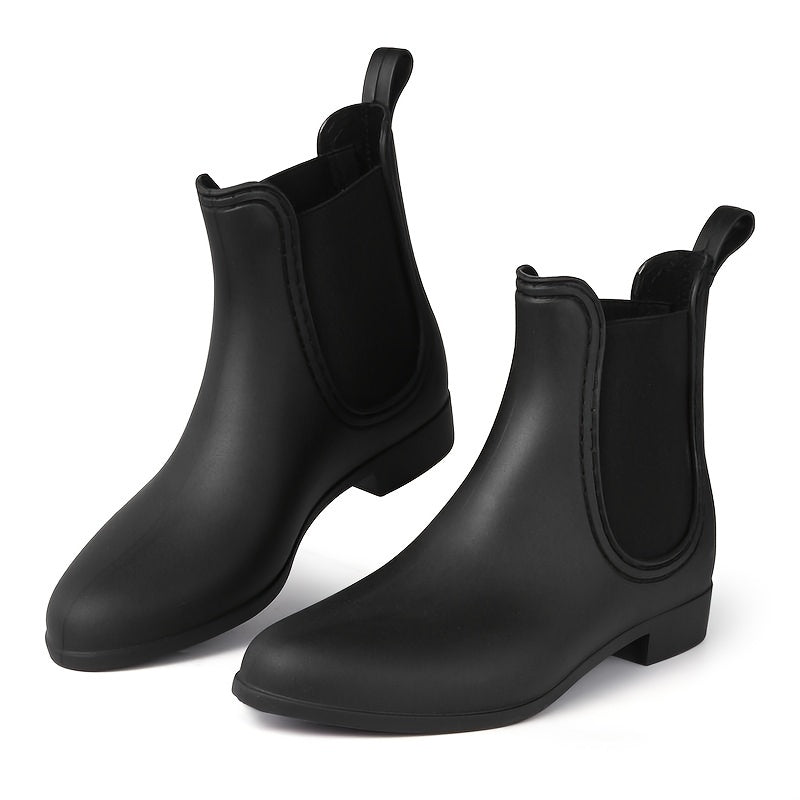Women's Non slip Rubber Medium Top Rain Boots Comfortable Solid Water Boots