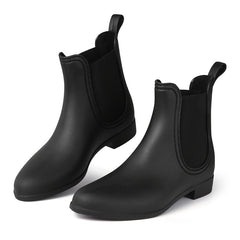 Women's Non slip Rubber Medium Top Rain Boots Comfortable Solid Water Boots