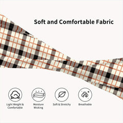 Check Plaid Headband & Pattern Stretchy Fabric Comfort Fit