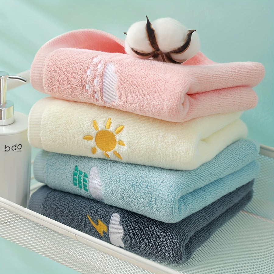 Cartoon Weather Embroidered Hand Towel Soft Skin-friendly Face Towel