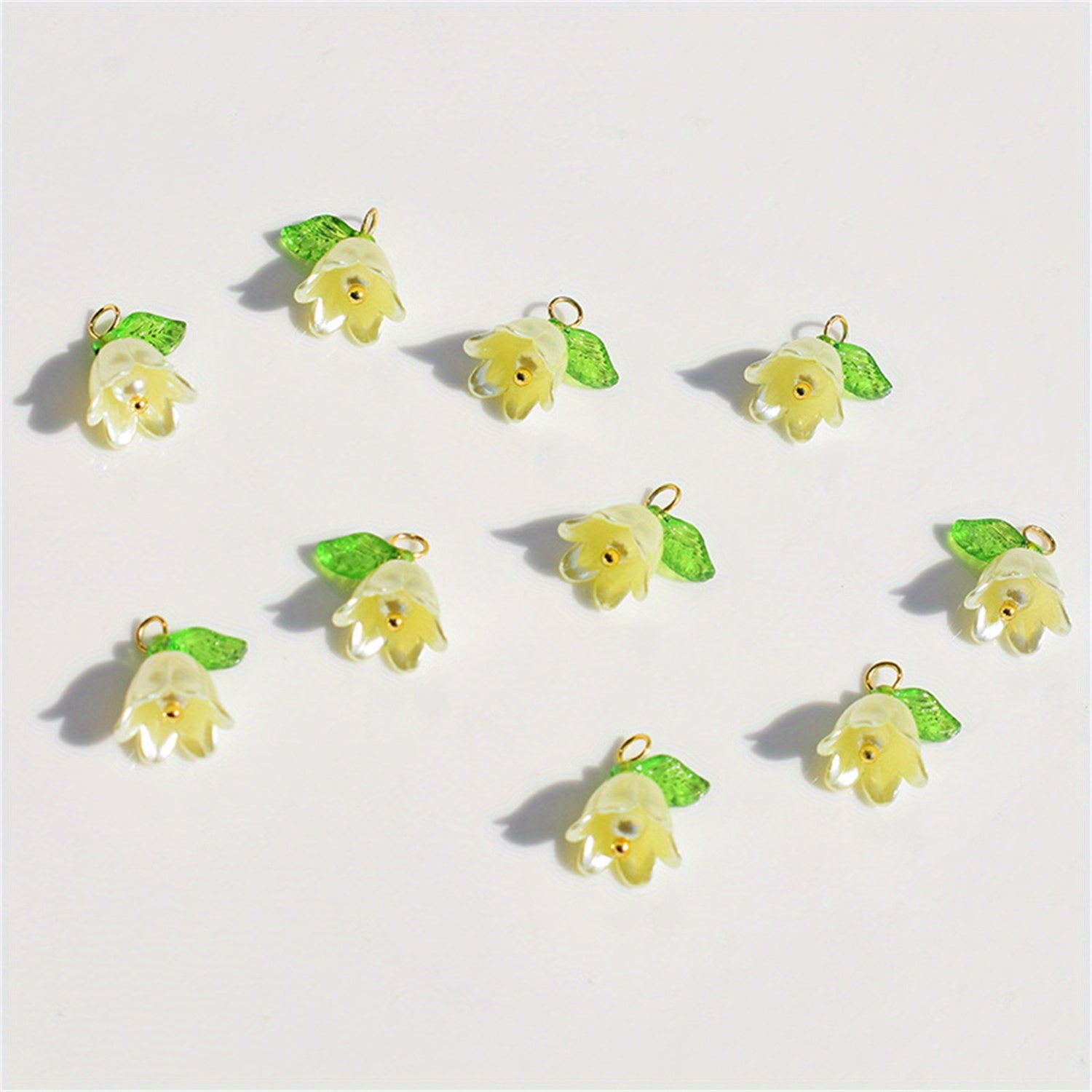 10pcs Pearl Lily Leaf Flower DIY Accessory Set