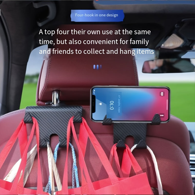 Car Chair Back Hook Rear Phone Holder Multifunctional Hook Rack Car Storage