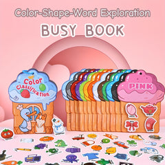 Interactive Activity Book with Reusable Stickers - Shape & Word Matching Game