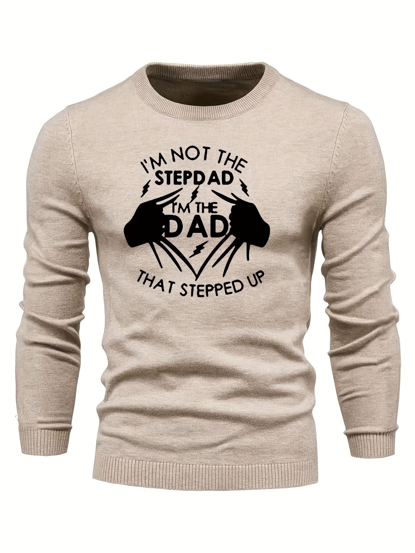DAD Print Knitted Sweater for Men